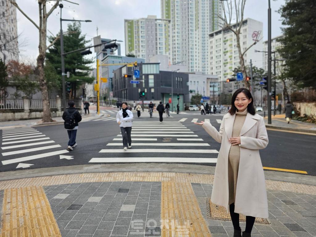 김혜지 의원, 고덕119안전센터 앞 대각선횡단보도 드디어 완성.jpg